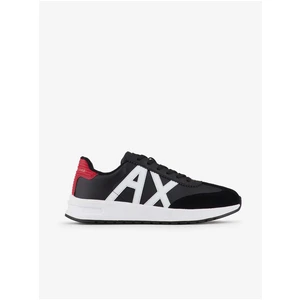 White-Black Men's Leather Sneakers Armani Exchange - Men's