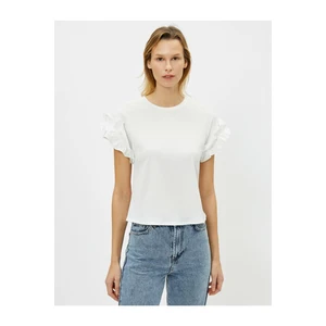Koton Women's Ruffle Short Sleeve T-Shirt