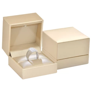 JK Box Luxusná LED osvetlená koženková krabička na prsteň ZK-2/L/A20