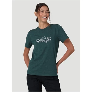 Tmavě zelené dámské žíhané tričko Wrangler - Dámské