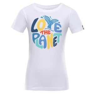 Children's T-shirt made of organic cotton ALPINE PRO WORLDO white variant pa