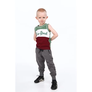 Boys' green T-shirt with straps