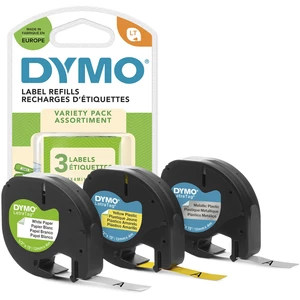 DYMO 91241 páska do štítkovača sada 3 ks  Farba pásky: žltá Hyper, strieborná, biela Farba písma: čierna 12 mm 4 m