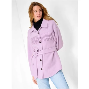 Light Purple Shirt Winter Jacket with Fringe ORSAY - Women