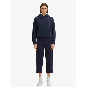 Dark Blue Women's Shortened Wide Pants Tom Tailor - Women