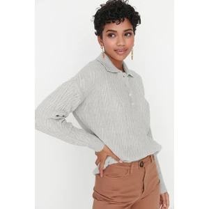 Trendyol Sweater - Gray - Regular fit