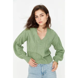 Trendyol Sweater - Green - Regular fit