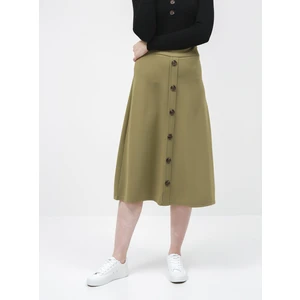 Khaki midi sukně Jacqueline de Yong Bellis