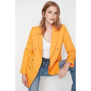 Trendyol Orange Button And Pocket Detailed Blazer Jacket