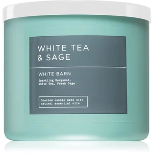 Bath & Body Works White Tea & Sage vonná svíčka 411 g