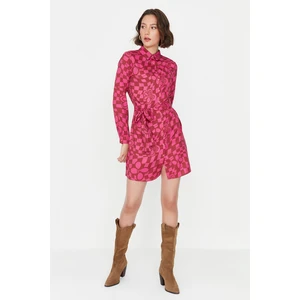 Trendyol Fuchsia Shirt Collar Dress