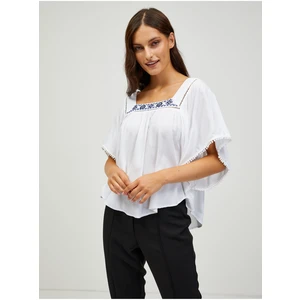 White loose blouse with bat sleeves CAMAIEU - Women