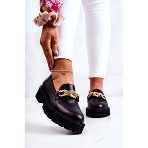 Women Shoes Brogues leather Gold decoration Laura Messi 2383 Black