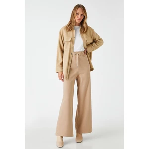 Koton Women's Tie Waist Wide Leg Trousers