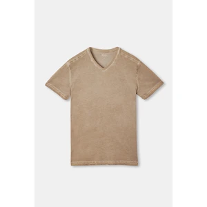 Dagi Beige Acid Wash T-Shirt