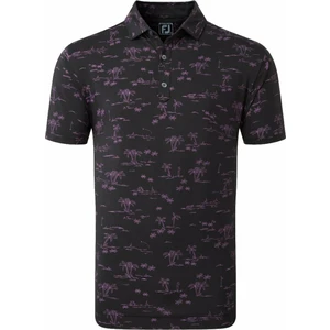 Footjoy Tropic Golf Print Mens Polo Shirt Black/Orchid S