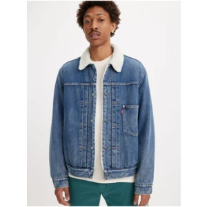 Levi's Blue Mens Denim Jacket Levi's® Type 1 Sherpa Trucker Fall Bre - Men