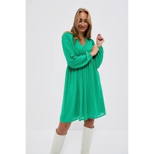 Dress with puffed sleeves - green