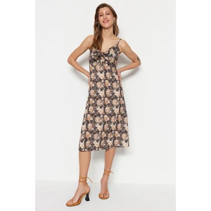 Trendyol Multicolored Straight-cut Midi Woven Floral Dress