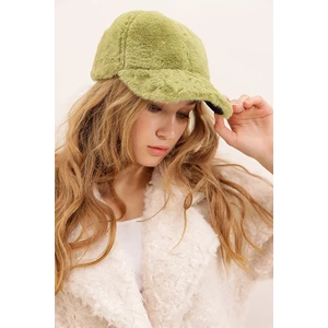 Trend Alaçatı Stili Women's Green Soft Textured Cap Cap