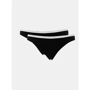 Calvin Klein Sada dámskych nohavičiek CK One Bikini 2Pk QD3789E-001 Black / Black XL