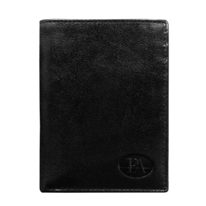 Men´s black leather wallet without a clasp