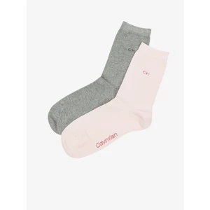 Calvin Klein Set of two pairs of women's socks in pink and gray Calvin Kle - Women