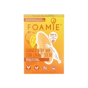 Foamie Shower Body Bar Tropic Like It's Hot With Mango and Orange - tuhé mydlo do sprchy