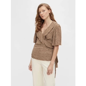 Brown patterned blouse . OBJECT - Women