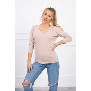 V-neck blouse beige