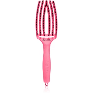 Olivia Garden Fingerbrush L´amour plochá kefa na vlasy Hot Pink
