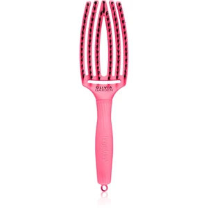 Olivia Garden Fingerbrush L´amour plochá kefa na vlasy Hot Pink