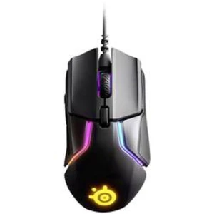 Optická herní myš Steelseries Rivl 600 62446, s podsvícením, ergonomická, integrovaná profilová paměť, odnímatelný kabel, úprava hmotnosti, černá