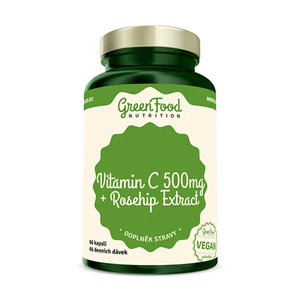 GreenFood Vitamín C + Extrakt zo šípok vegan 60 kapsúl