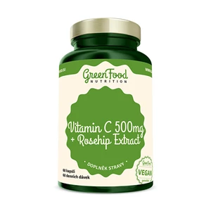 GreenFood Vitamín C + Extrakt zo šípok vegan 60 kapsúl