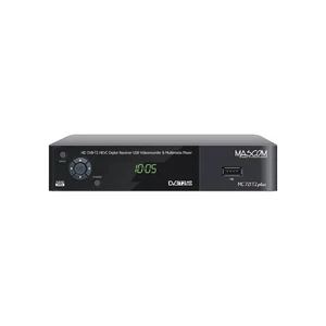 Set-top box Mascom MC721T2 HD PLUS Senior čierny DVB-T2 (H.265/HEVC) prijímač, PVR - nahrávanie TV vysielania, TimeShift, Scart, USB, HDMI, dva ovláda