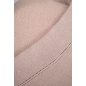 Insulated sweatshirt with longer back dark beige