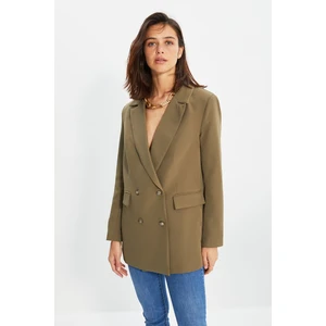 Trendyol Open Khaki Button Blazer Jacket