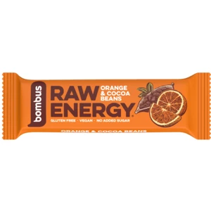 BOMBUS Raw Energy pomaranč a kakaové bôby 50 g