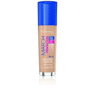 Rimmel London Match Perfection 24HR SPF20 Foundation 201 Classic Beige podkład w płynie z ujednolicającą i rozjaśniającą skórę formułą 30 ml