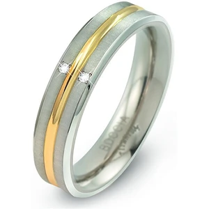 Boccia Titanium Titanový bicolor prsten s brilianty 0144-01 49 mm