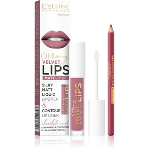 Eveline OH! My Velvet Lips Matt Lip Kit 13 Brownie Biscotti zestaw do ust dla uzyskania matowego efektu 4,5 ml