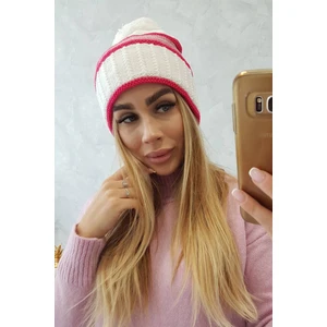 Women's Cap Kinga K297 White + Neon Pink + Deep Pink