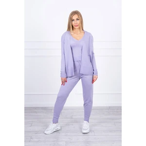 3-piece sweater set purple