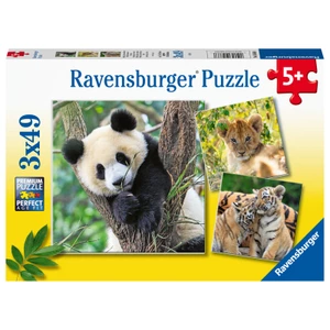 Ravensburger Puzzle Panda, tiger a lev 3 x 49 dielikov