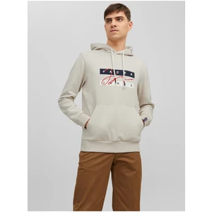 Beige Mens Hoodie Jack & Jones Josh - Men