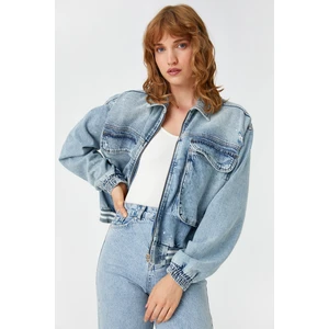 Koton Jacket - Blue - Relaxed fit