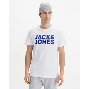 Jack&Jones Pánské triko JJECORP 12151955 White Slim S