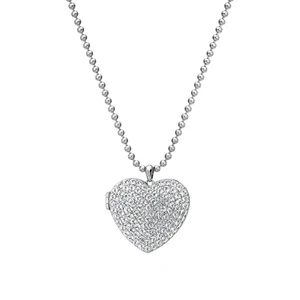 Hot Diamonds Stříbrný srdíčkový náhrdelník s diamantem Memories Heart Locket DP770