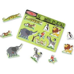 Melissa & Doug Drevené puzzle sa zvuky ZOO